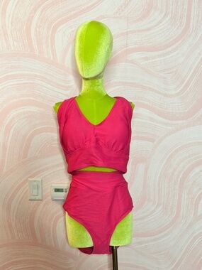 High waisted plus-size bikini set